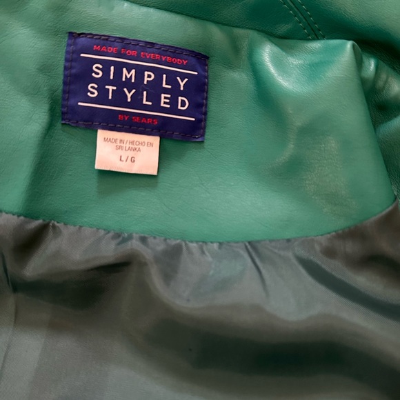 Simply Styled cross zip biker jacket in green size L - Picture 5 of 8